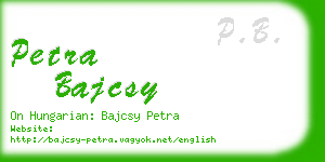 petra bajcsy business card